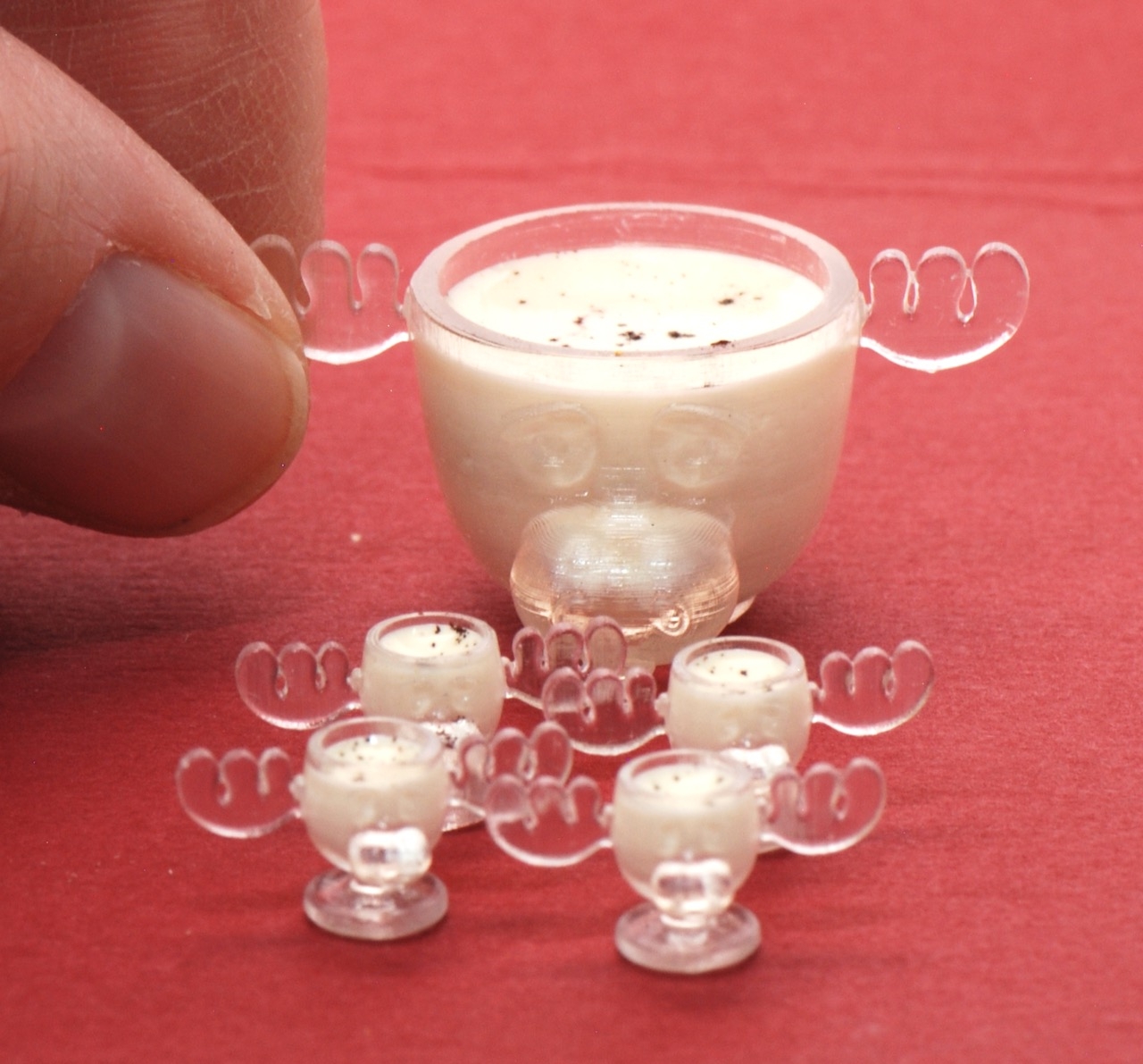 112 Moose Punch Bowls, Mugs & Eggnog Kit NEW! Stewart Dollhouse